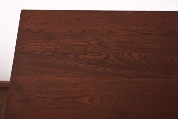 昭和レトロ　ナラ材　薄型リメイク　味のある素朴な風合いのワークデスク(片袖机、在宅ワーク、在宅用)