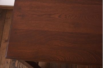 昭和レトロ　ナラ材　薄型リメイク　味のある素朴な風合いのワークデスク(片袖机、在宅ワーク、在宅用)