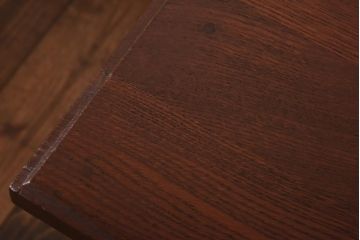 昭和レトロ　ナラ材　薄型リメイク　味のある素朴な風合いのワークデスク(片袖机、在宅ワーク、在宅用)