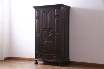 中古　松本民芸家具　#45型　洗練された美しさが漂うワードローブ(洋服タンス、衣装箪笥、収納棚)(定価約49万円)(R-034581)