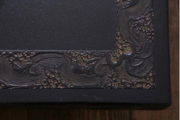 アンティーク家具　極上品　漆・変わり塗り　乾漆　立体的な漆塗りが存在感を放つ高級座卓(ローテーブル)