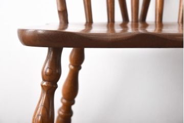 中古　ビンテージカシワ(柏木工、KASHIWA)　スポークのデザインがおしゃれなナラ材製のチェア(椅子)