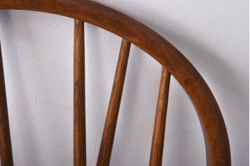 中古　ビンテージカシワ(柏木工、KASHIWA)　スポークのデザインがおしゃれなナラ材製のチェア(椅子)