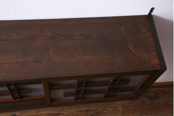 ラフジュ工房オリジナル　建具リメイク　シンプルな中に渋さのある壁掛け戸棚(ウォールシェルフ、吊り戸棚)(1)