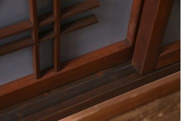 ラフジュ工房オリジナル　建具リメイク　シンプルな中に渋さのある壁掛け戸棚(ウォールシェルフ、吊り戸棚)(1)
