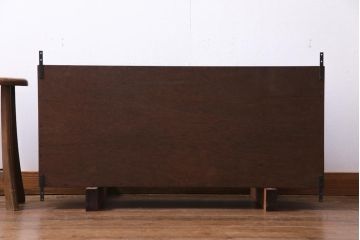 ラフジュ工房オリジナル　建具リメイク　シンプルな中に渋さのある壁掛け戸棚(ウォールシェルフ、吊り戸棚)(1)