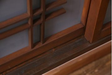 ラフジュ工房オリジナル　建具リメイク　シンプルな中に渋さのある壁掛け戸棚(ウォールシェルフ、吊り戸棚)(2)