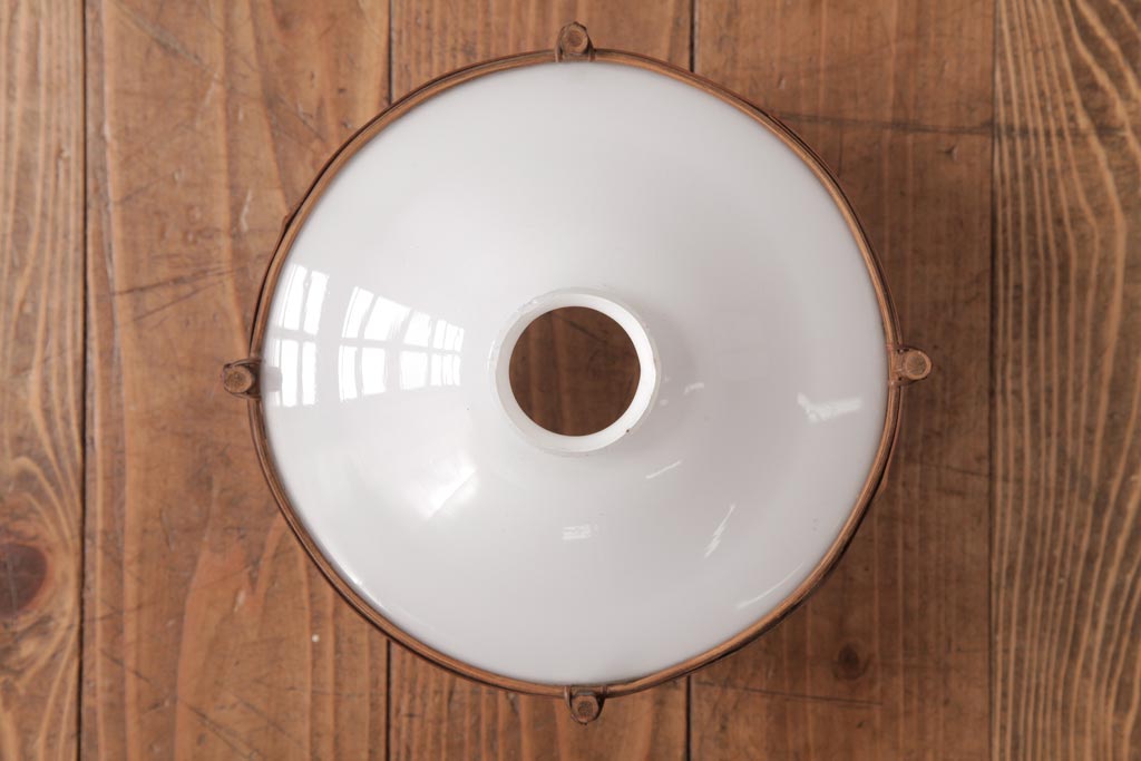 和製アンティーク　戦前　竹細工が味わい深いペンダントライト(竹編み、天井照明、電笠)