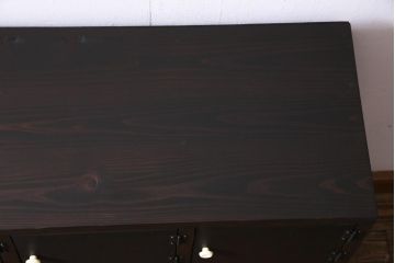 ラフジュ工房オリジナル　3×3マス　落ち着いた色合いの扉付きマス目棚・右開き(収納棚、ロッカー、戸棚、店舗什器)(R-034609)