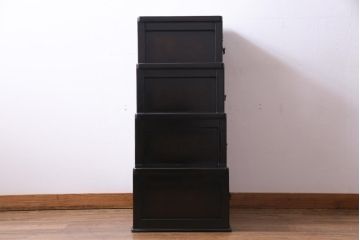 中古　高級品　　民芸城山　モダンデザインが目を惹く一閑張り階段箪笥(一貫張り、小物収納)