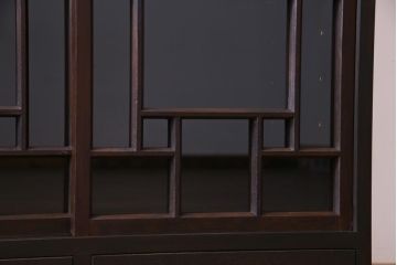 ラフジュ工房オリジナル　古建具リメイク　大正ロマンテイストの収納棚(戸棚、本箱、サイドキャビネット)