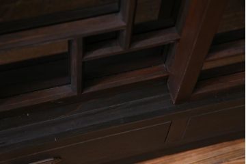 ラフジュ工房オリジナル　古建具リメイク　大正ロマンテイストの収納棚(戸棚、本箱、サイドキャビネット)