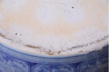 アンティーク雑貨　和製アンティーク　特大!　能面紋様が個性的な瀬戸火鉢(鉢カバー)