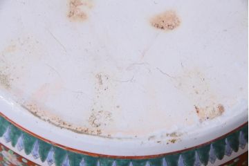 アンティーク雑貨　和製アンティーク　特大!　鮮やかな色使いが華やかさを演出する十錦手火鉢(鉢カバー)