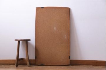 アンティーク雑貨　北欧ビンテージ　温かな雰囲気のチーク材製ウォールミラー(壁掛け鏡)