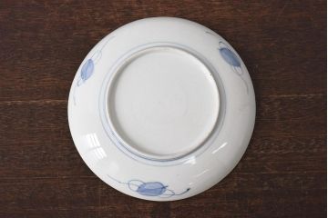 古民具・骨董　幕末明治期　山水図　色絵染付皿(7寸皿、中皿)(1)