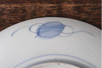 古民具・骨董　幕末明治期　山水図　色絵染付皿(7寸皿、中皿)(1)