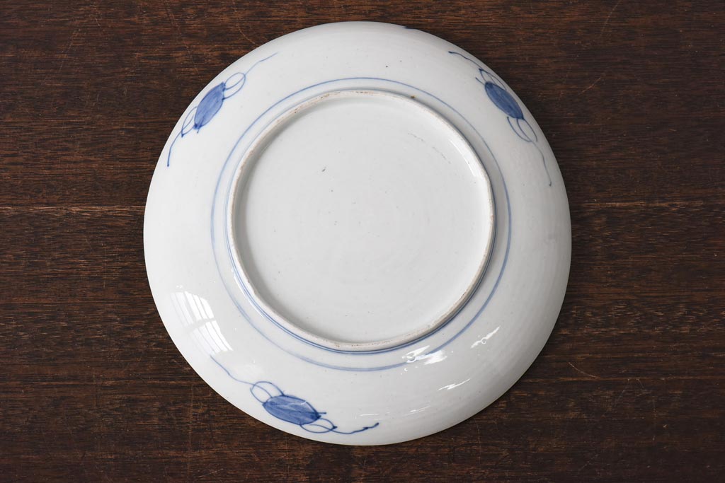 扇型皿 青磁に染付 山水図 幕末骨董 旧家蔵出し コレクター放出美品 古美術品 扇型皿 青磁に染付 山水図 幕末骨董 旧家蔵出し コレクター放出美