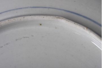 古民具・骨董　幕末明治期　山水図　色絵染付皿(7寸皿、中皿)(3)