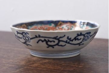 古民具・骨董　江戸期　色絵　深い藍色が美しい上手物の鉢(なます皿)