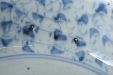 江戸期 微塵唐草紋様 淡く優しげな雰囲気漂う染付鉢(なます皿)