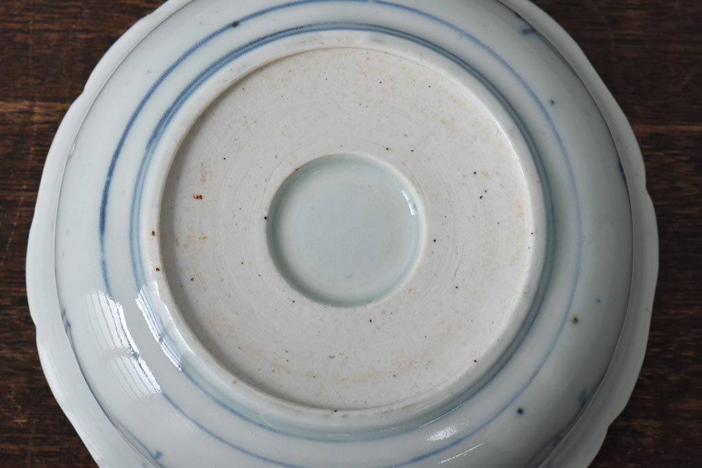 江戸期 微塵唐草紋様 淡く優しげな雰囲気漂う染付鉢(なます皿)