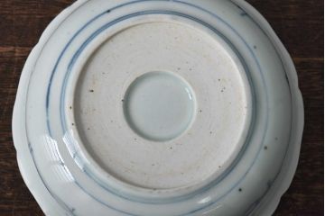 江戸期 微塵唐草紋様 淡く優しげな雰囲気漂う染付鉢(なます皿)