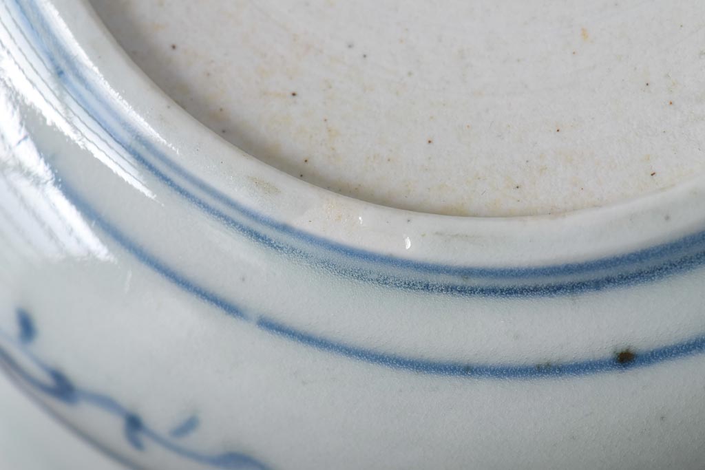 江戸期 微塵唐草紋様 淡く優しげな雰囲気漂う染付鉢(なます皿)