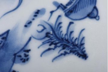 幕末期　福寿紋　山水図　染付5寸皿3枚セット(中皿)