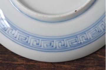 江戸期　竹文　濃淡の色使いが素敵な染付小皿2枚セット(3寸皿)