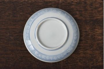 江戸期　竹文　濃淡の色使いが素敵な染付小皿3枚セット(3寸皿)