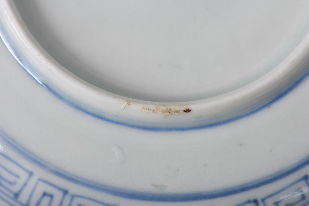 江戸期　竹文　濃淡の色使いが素敵な染付小皿3枚セット(3寸皿)