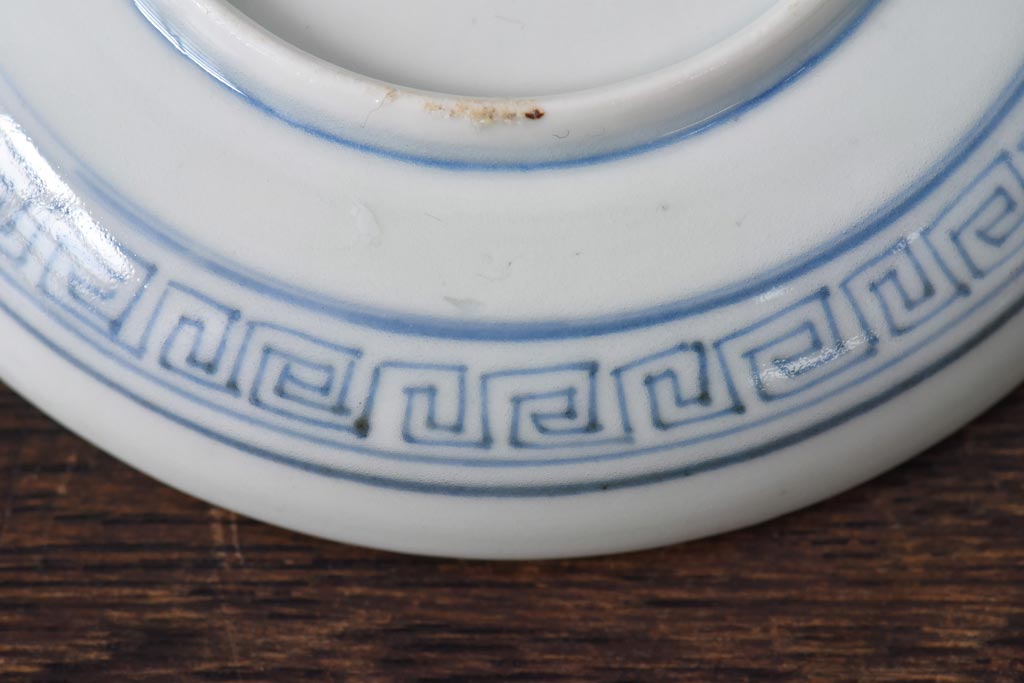 江戸期　竹文　濃淡の色使いが素敵な染付小皿3枚セット(3寸皿)