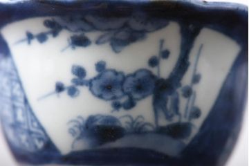 和製アンティーク　江戸期　情緒あふれる染付絵柄の向付2客セット(蕎麦猪口)