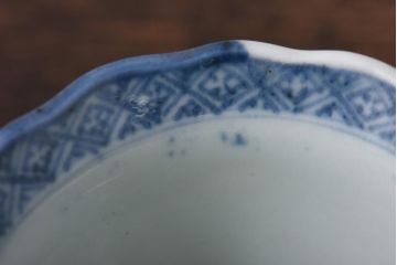 和製アンティーク　江戸期　情緒あふれる染付絵柄の向付2客セット(蕎麦猪口)