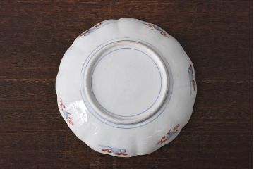 古民具・骨董　幕末明治期　色絵　八寸皿(大皿、盛り皿、和食器)