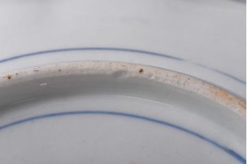 古民具・骨董　幕末明治期　色絵　八寸皿(大皿、盛り皿、和食器)