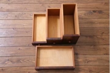 アンティーク雑貨　中古　松本民芸家具　丸型一面鏡ドレッサー・#19型ラッシスツールセット(定価合わせて約43万円)