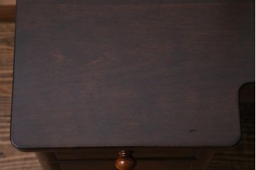 アンティーク雑貨　中古　松本民芸家具　丸型一面鏡ドレッサー・#19型ラッシスツールセット(定価合わせて約43万円)