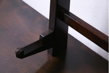 アンティーク雑貨　中古　松本民芸家具　丸型一面鏡ドレッサー・#19型ラッシスツールセット(定価合わせて約43万円)
