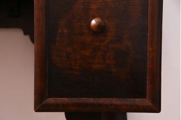 アンティーク雑貨　中古　松本民芸家具　丸型一面鏡ドレッサー・#19型ラッシスツールセット(定価合わせて約43万円)