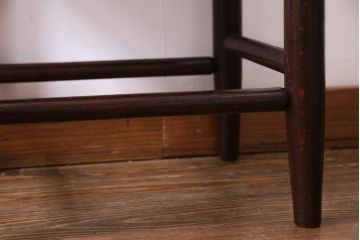 アンティーク雑貨　中古　松本民芸家具　丸型一面鏡ドレッサー・#19型ラッシスツールセット(定価合わせて約43万円)