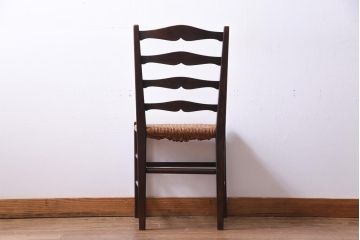中古　松本民芸家具　#517型　ラッシチェア(ダイニングチェア、椅子)(定価約10万円)