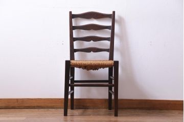 中古　松本民芸家具　#517型　ラッシチェア(ダイニングチェア、椅子)(定価約10万円)