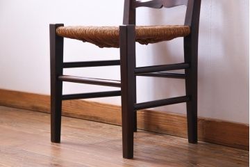 中古　松本民芸家具　#517型　ラッシチェア(ダイニングチェア、椅子)(定価約10万円)
