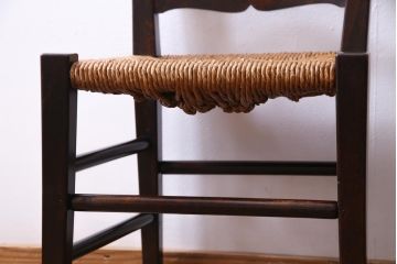 中古　松本民芸家具　#517型　ラッシチェア(ダイニングチェア、椅子)(定価約10万円)
