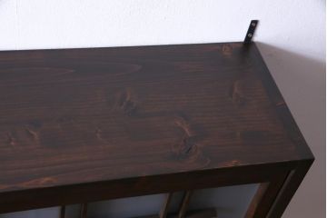 ラフジュ工房オリジナル　建具リメイク　大振り　和の風情感じるデザインが魅力的な壁掛け戸棚(ウォールシェルフ、吊り戸棚)