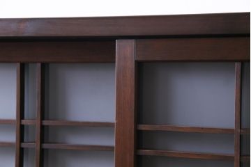 ラフジュ工房オリジナル　建具リメイク　大振り　和の風情感じるデザインが魅力的な壁掛け戸棚(ウォールシェルフ、吊り戸棚)
