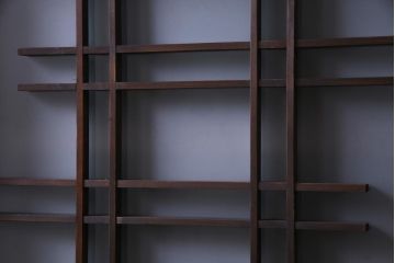ラフジュ工房オリジナル　建具リメイク　大振り　和の風情感じるデザインが魅力的な壁掛け戸棚(ウォールシェルフ、吊り戸棚)