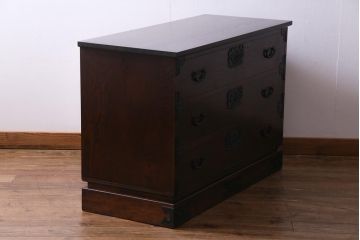 中古　国産　民芸箪笥　天板リメイク　気品漂う上質なつくりのチェスト(衣装箪笥、引き出し)(1)